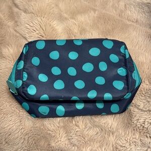 Thirty-One Baubles & Bracelets Jewelry Case Lotsa Dots Navy and Teal